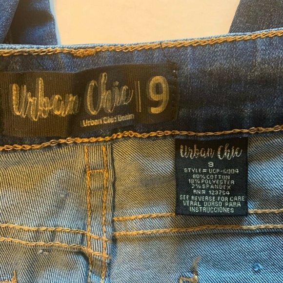 Urban Chic Slim Skinny Jeans Blue Dark Wash 9 NWT - Picture 5 of 9
